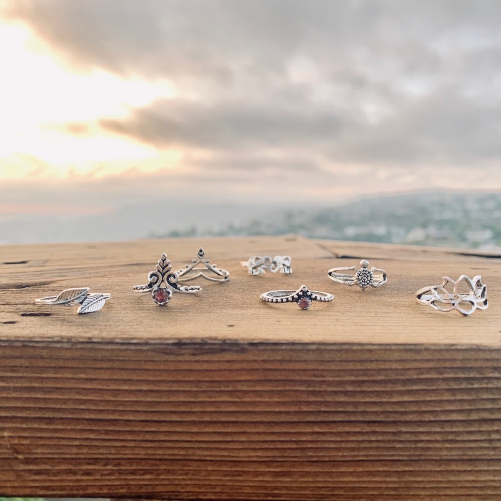 HAKAN ♡ Boho Midi Rings Set - Picture 2 of 8